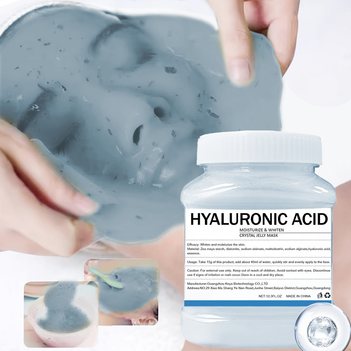 Masque gélifié à l'acide hyaluronique