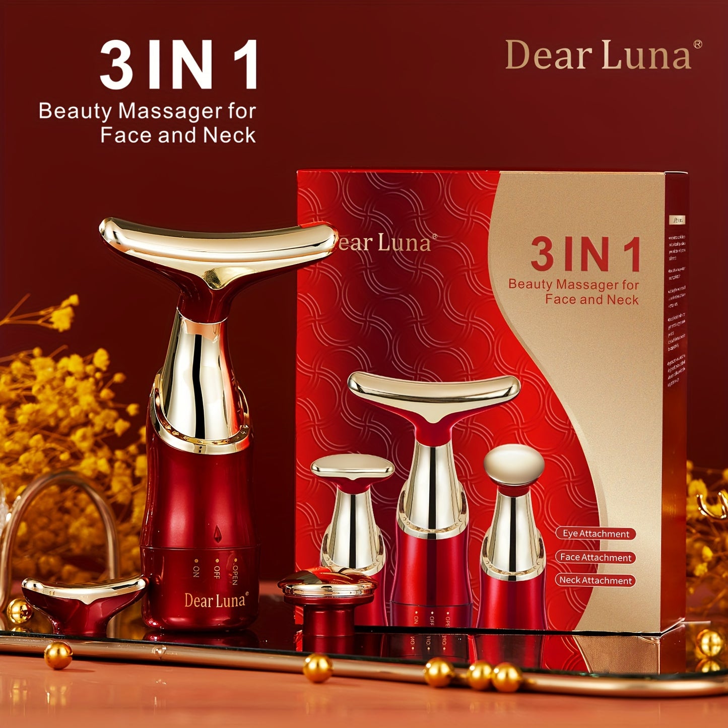 Appareil Massage Visage Vibrant 3-en-1 – Lifting & Drainage