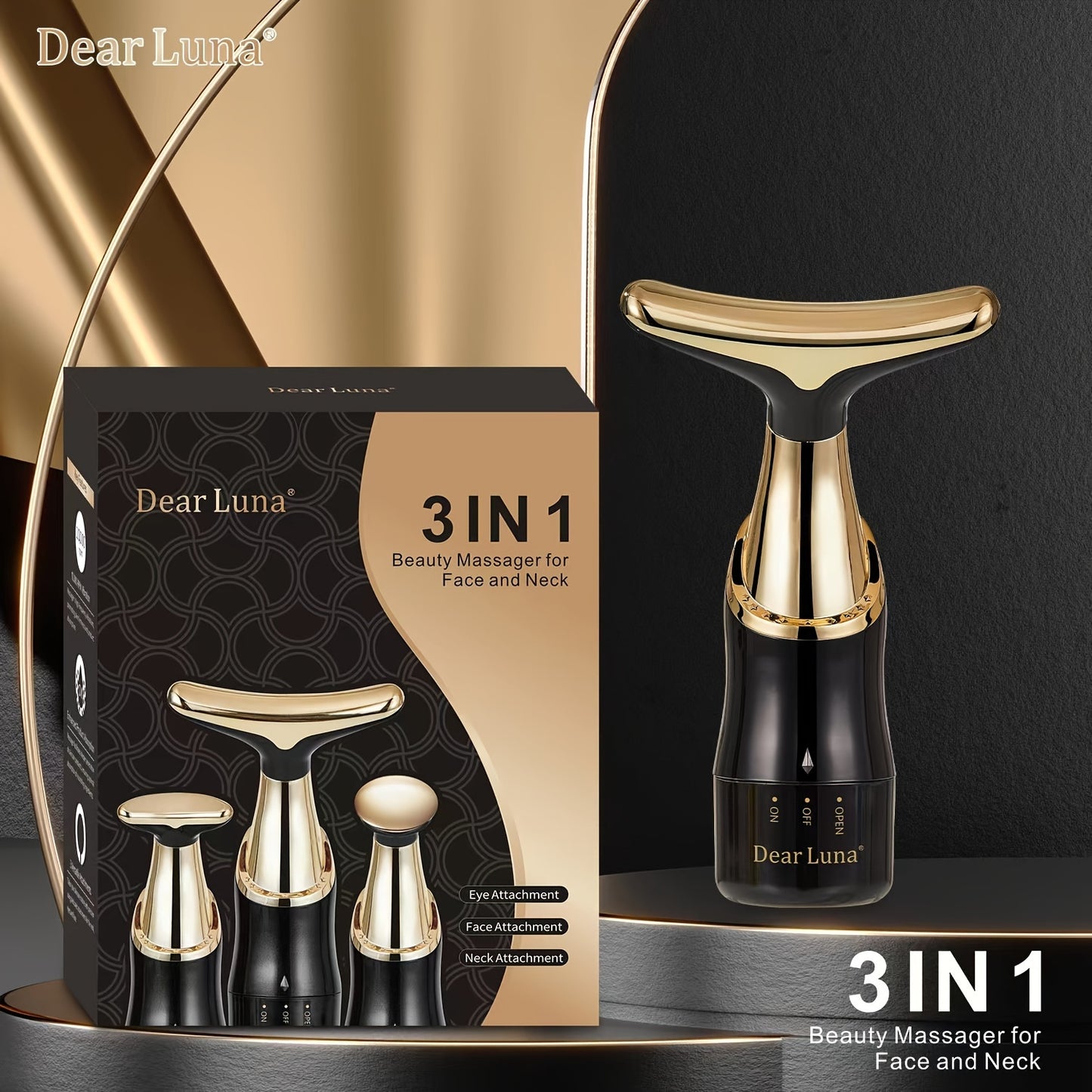 Appareil Massage Visage Vibrant 3-en-1 – Lifting & Drainage